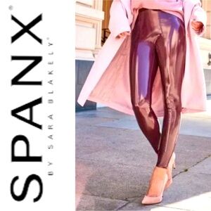 - SPANXshape Faux Leather patent leggings- size M